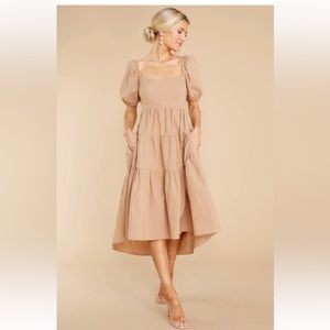 Essential Beauty Taupe Midi Dress